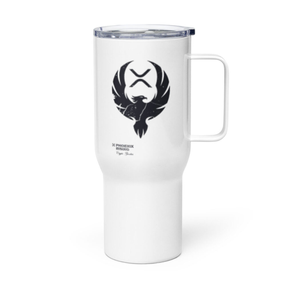XRP: Phoenix Rising Travel Mug With a Handle - Image 2