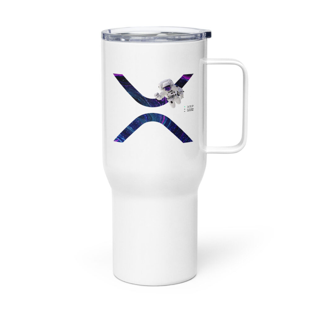 XRP To The Moon Travel Mug With a Handle - Image 3
