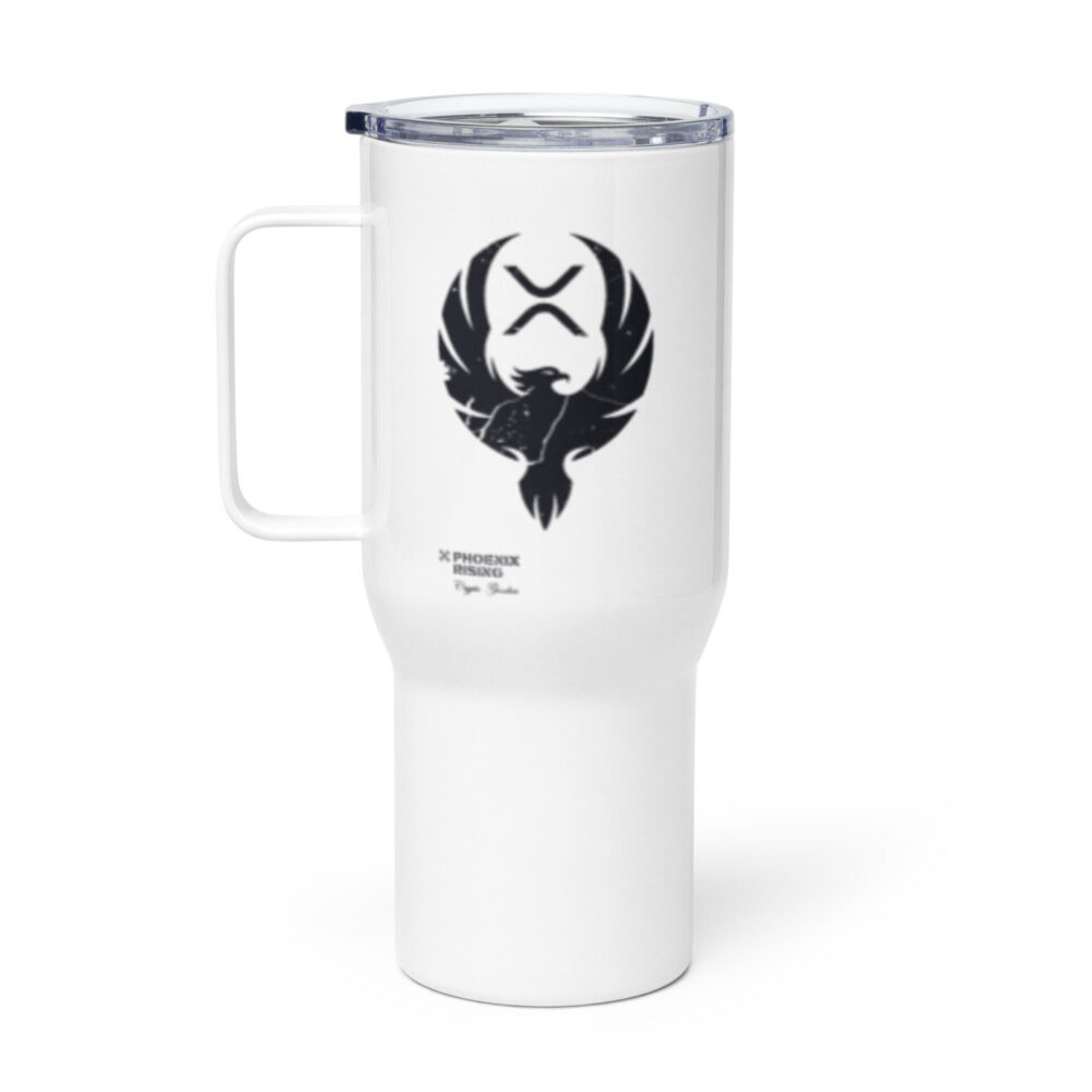 XRP: Phoenix Rising Travel Mug With a Handle - Image 3