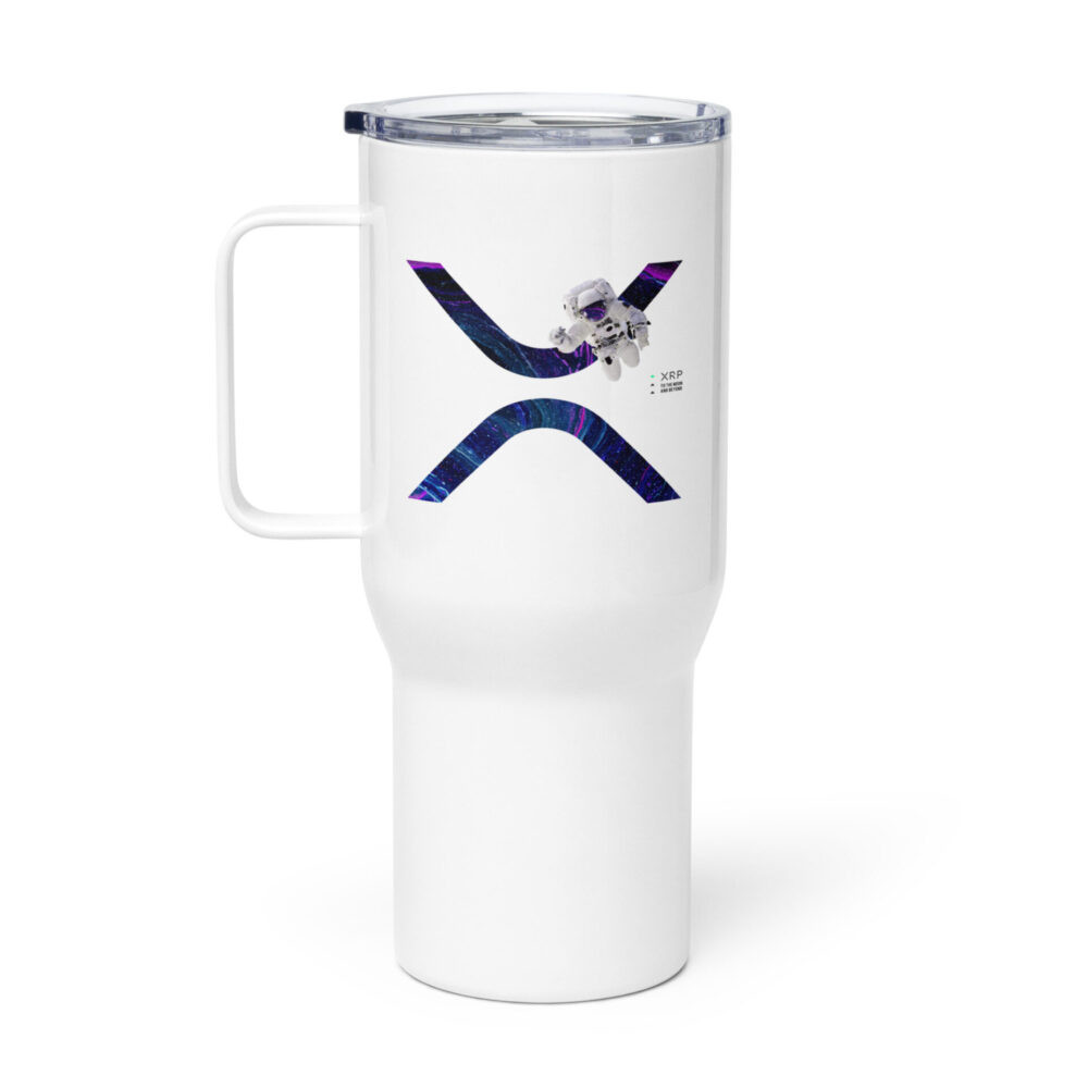 XRP To The Moon Travel Mug With a Handle - Image 2