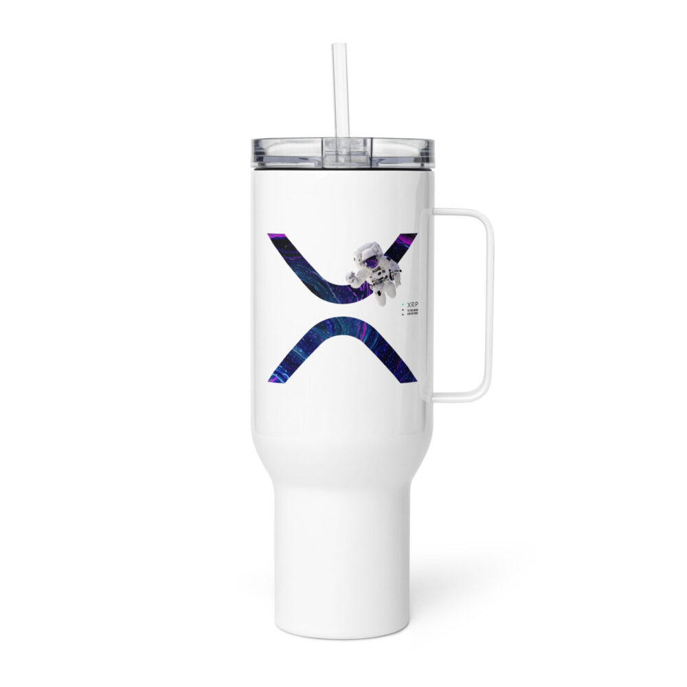 XRP To The Moon Travel Mug With a Handle