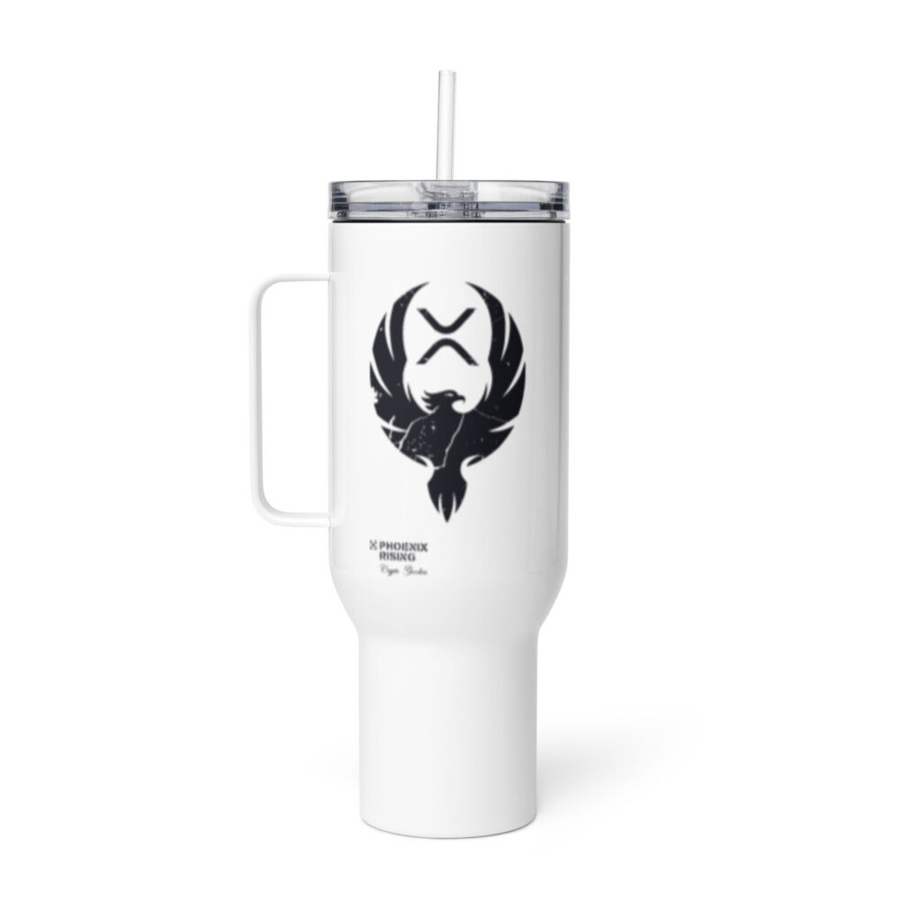 XRP: Phoenix Rising Travel Mug With a Handle - Image 4
