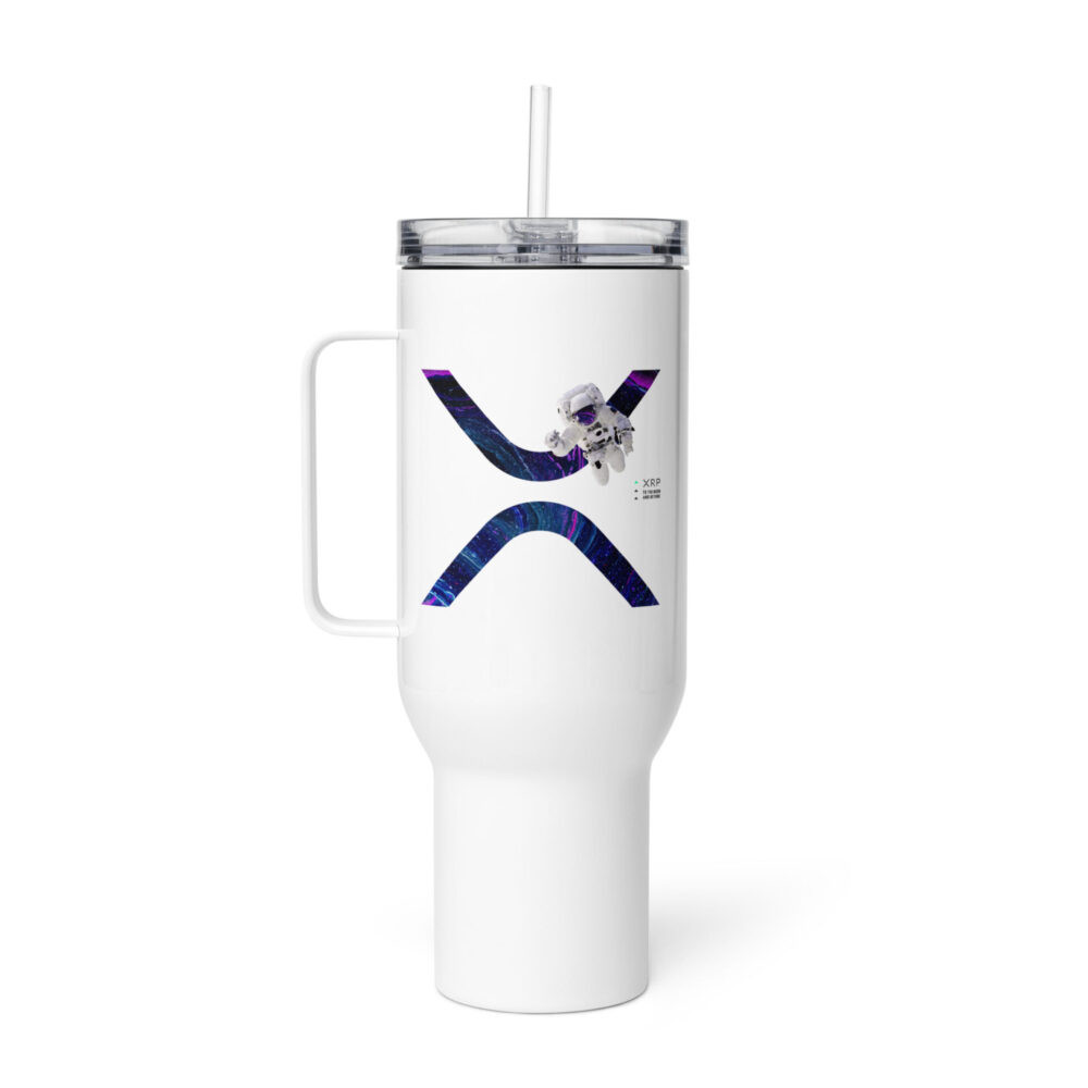 XRP To The Moon Travel Mug With a Handle - Image 4